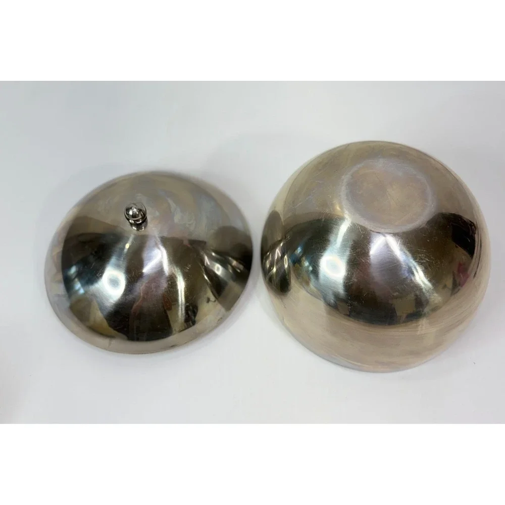 Vintage Mid Century Modern Chrome Sphere‎ Ice Bucket Ball Sugar Bowl Silver 6in